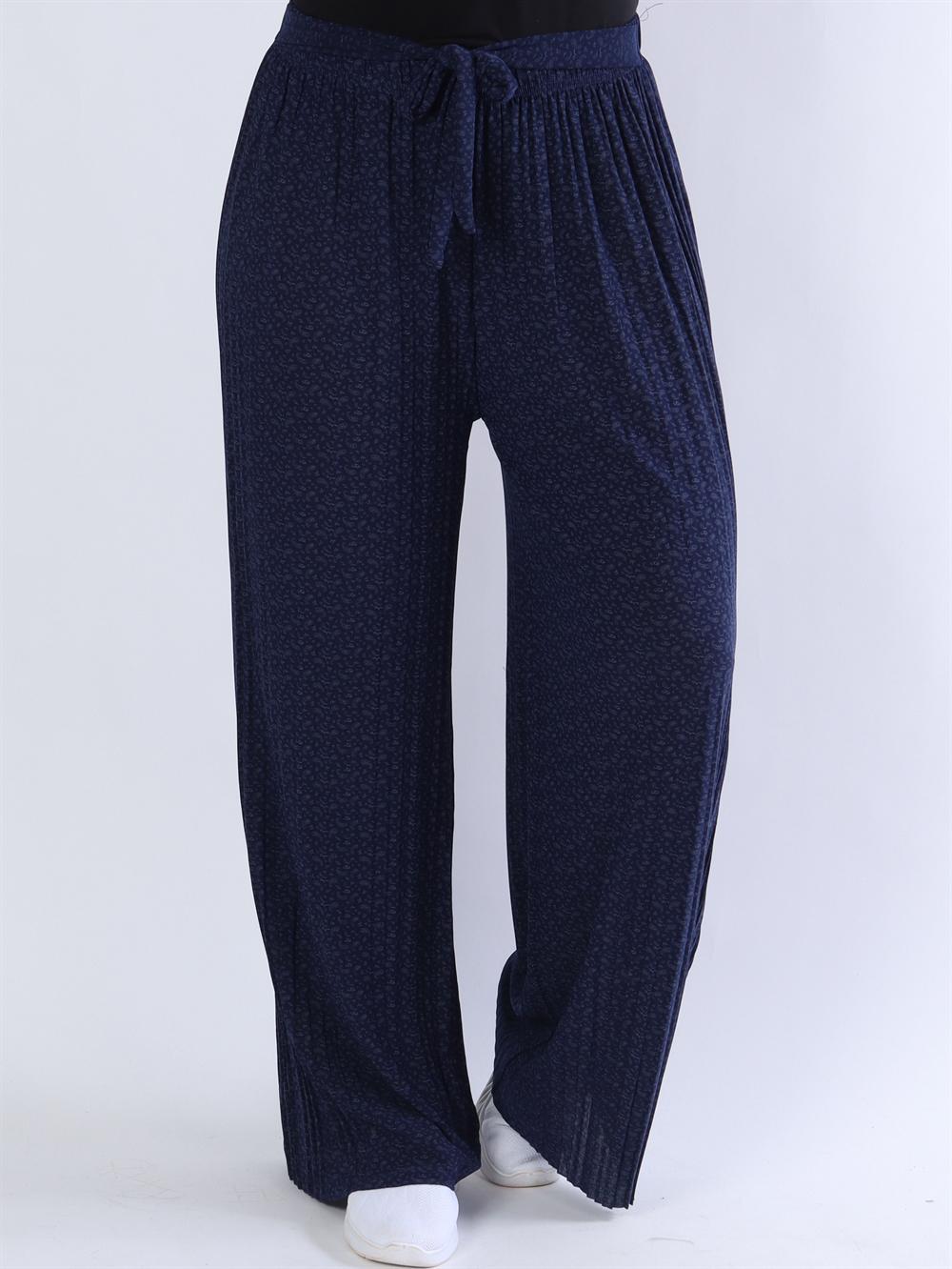 Lajla - Plisseret bukser med småt paisley mønster